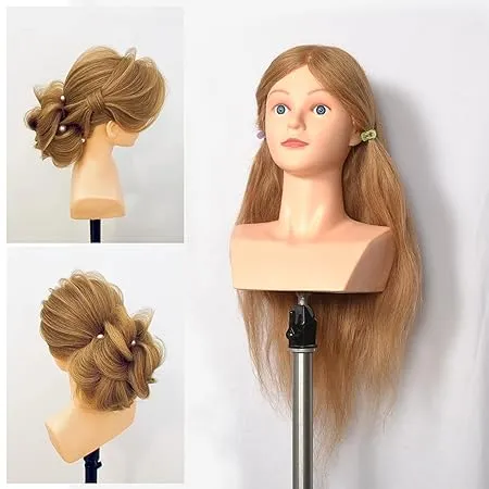 Dummy Doll Head with Shoulder 32inches Hairdresser Training Head